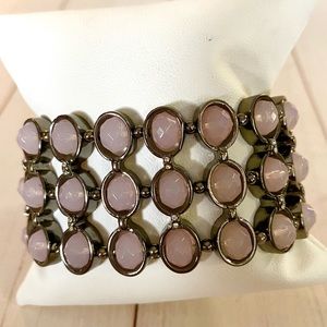 Pink  Beaded Stretch Bracelet